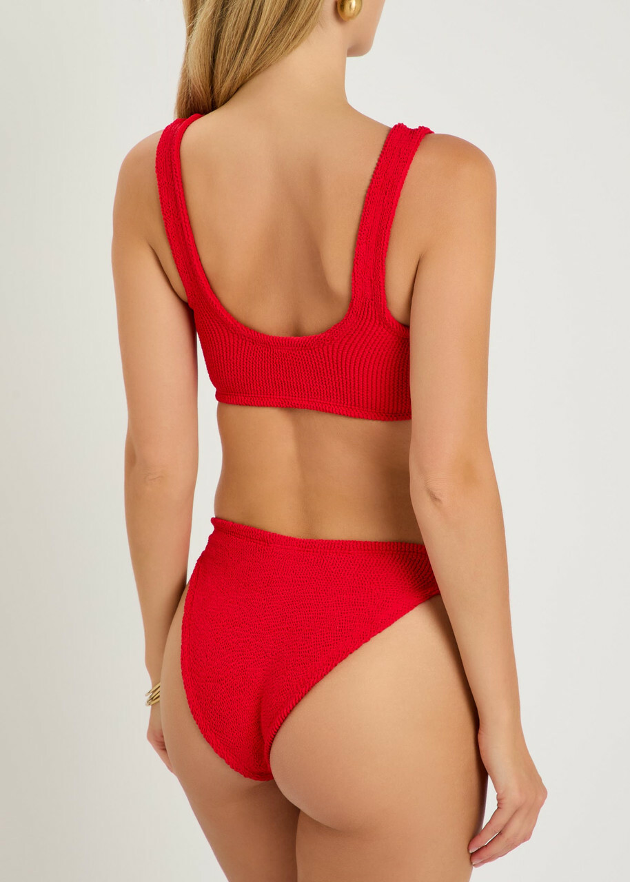 Hunza G Julia Gold-hoop Crinkle Bikini - Red - One Size