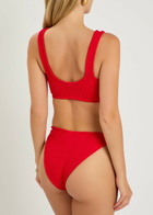 Hunza G Julia Gold-hoop Crinkle Bikini - Red - One Size