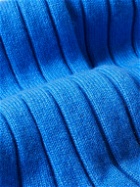 Johnstons of Elgin - Ribbed Cashmere-Blend Socks - Blue