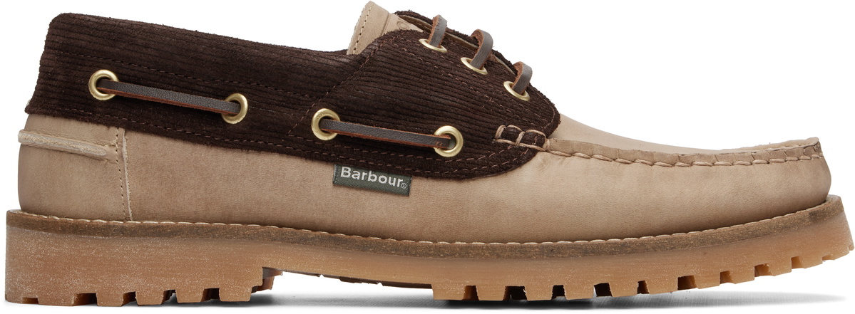 Barbour Beige & Brown Re-Engineered Deck Boat Shoes