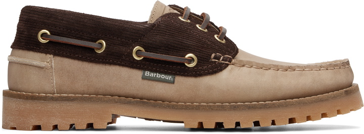 Photo: Barbour Beige & Brown Re-Engineered Deck Boat Shoes