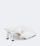 Mach & Mach Bridal feather-trimmed mules