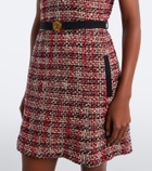 Versace Medusa belted wool-blend tweed minidress