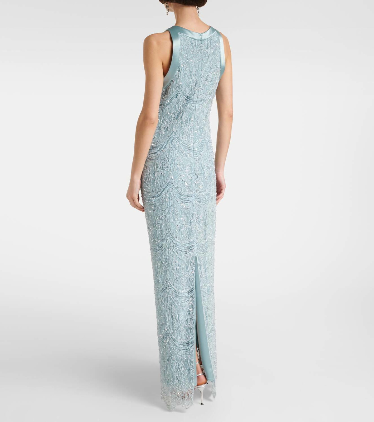 Costarellos Lenia beaded lace gown