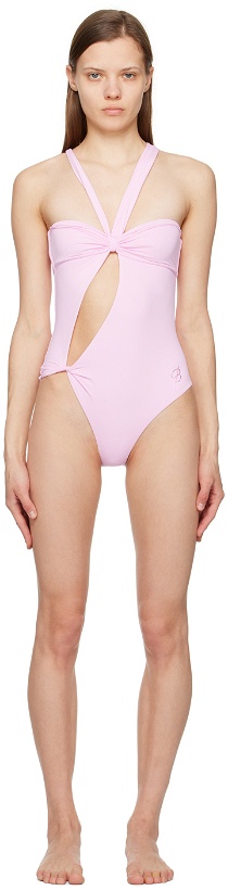 Photo: Blumarine Pink Cutout One-Piece Swimsuit