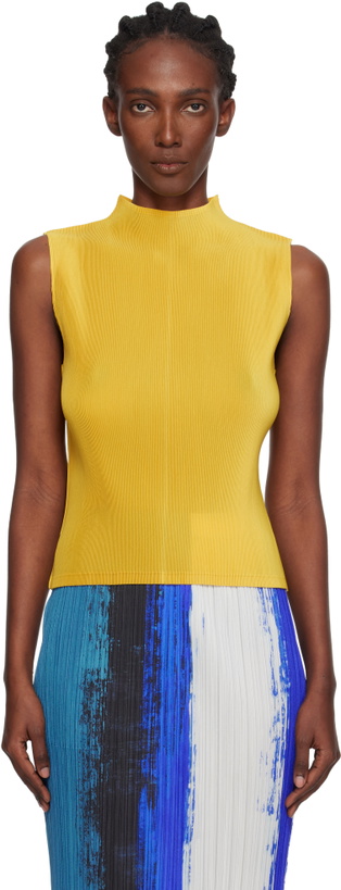 Photo: PLEATS PLEASE ISSEY MIYAKE Yellow Mist July Tank Top