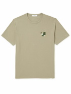 Mr P. - Embroidered Cotton-Jersey T-Shirt - Brown
