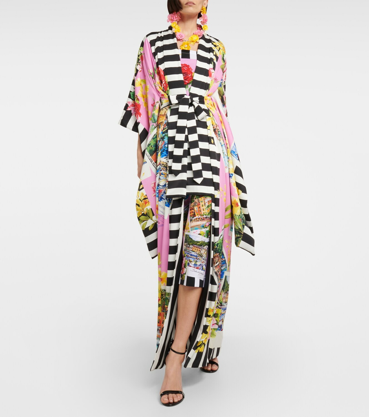 Striped silk pajama bottoms in multicoloured - Dolce Gabbana