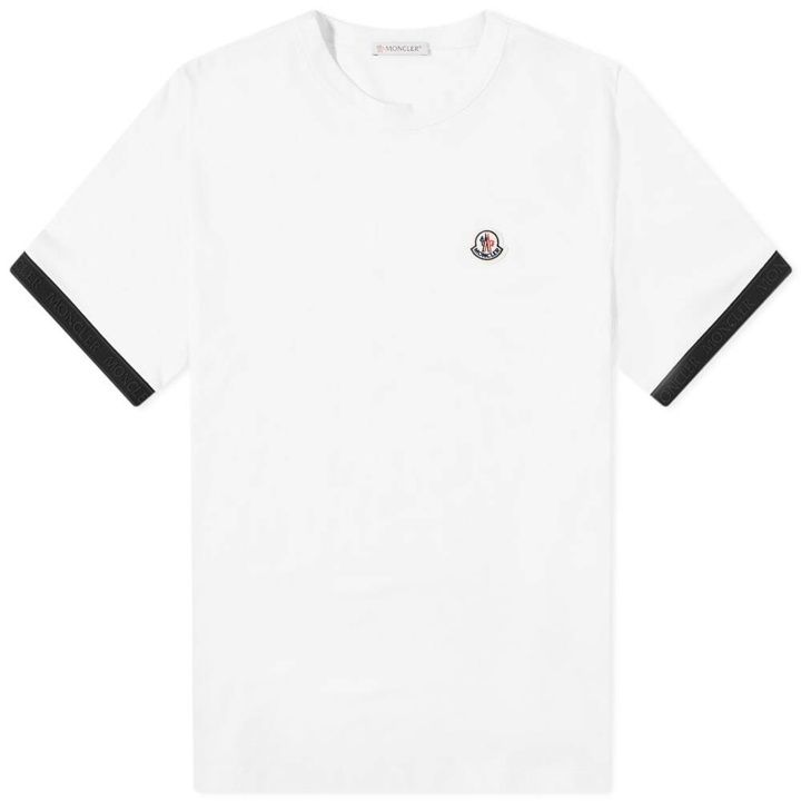 Photo: Moncler Men's Sleeve Taping Logo T-Shirt in White