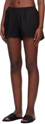 Deiji Studios Black U Shape Cotton Tank Top & Shorts Set
