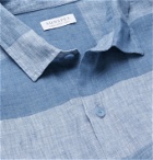 Sunspel - Mélange Linen Shirt - Blue