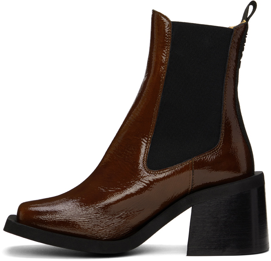 GANNI Brown Heeled Chelsea Boots