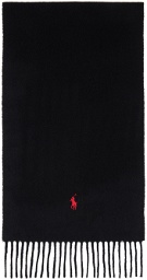 Polo Ralph Lauren Black Recycled Wool Scarf