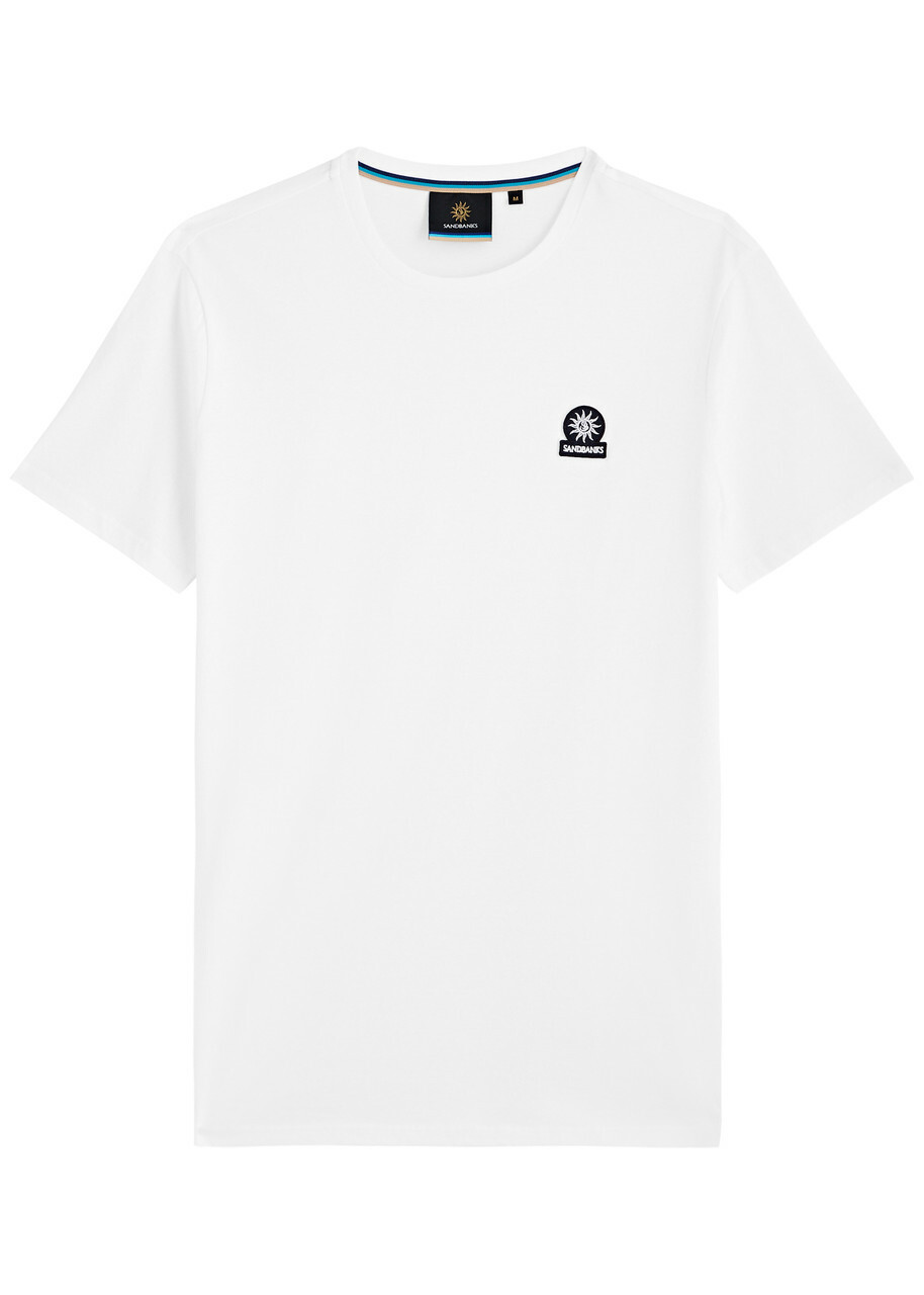 Sandbanks Logo Cotton T-shirt White