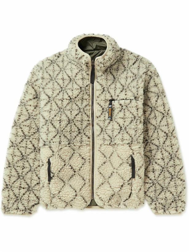 Photo: KAPITAL - Sashiko Boa Reversible Printed Fleece and Shell Jacket - Neutrals