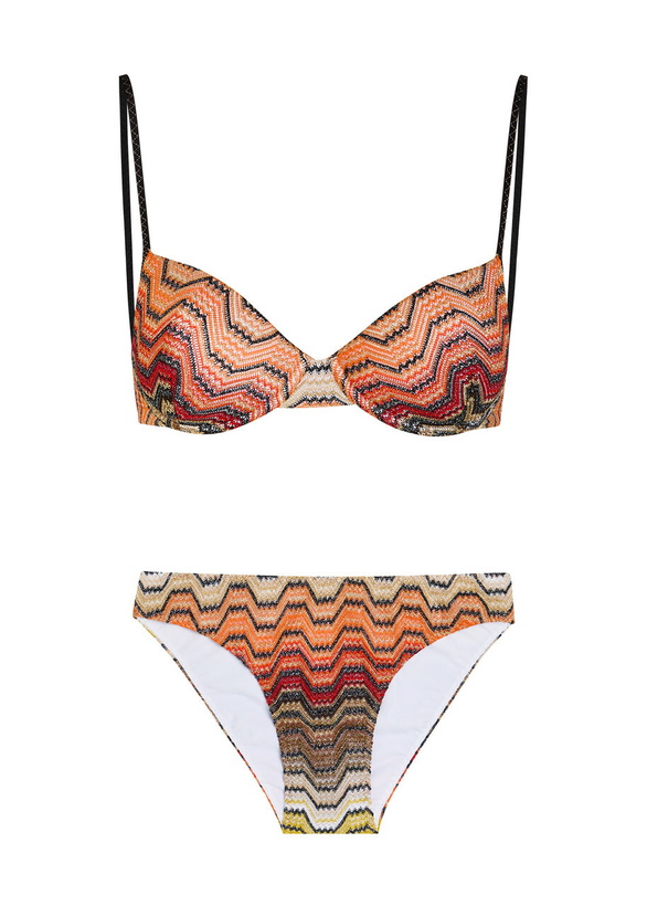 Photo: Missoni Patterned Metallic-knit Bikini Black