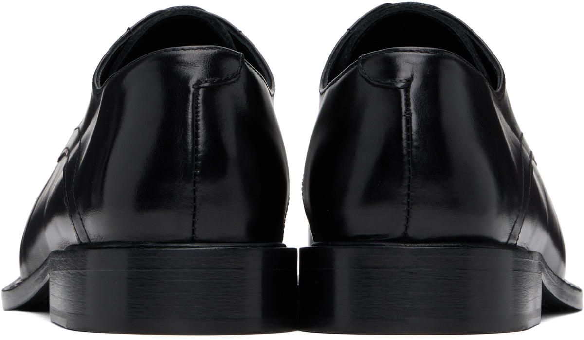 Stefan Cooke SSENSE Exclusive Black & White Slashed Square Toe Derbys