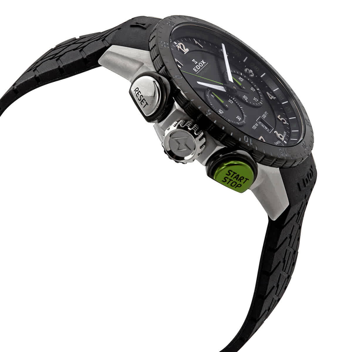 Edox Chronorally Chronograph Quartz Black Dial Mens Watch 10305 3NV NV