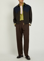 Versace Panelled Wool and Mohair-blend Jacket Brown