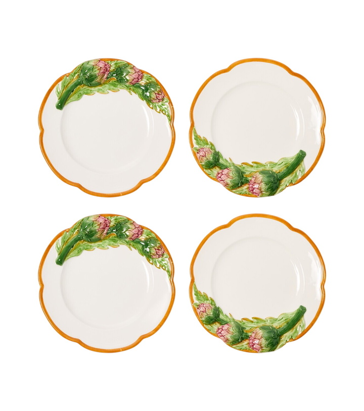 Photo: Les-Ottomans Artichoke set of 4 ceramic dinner plates