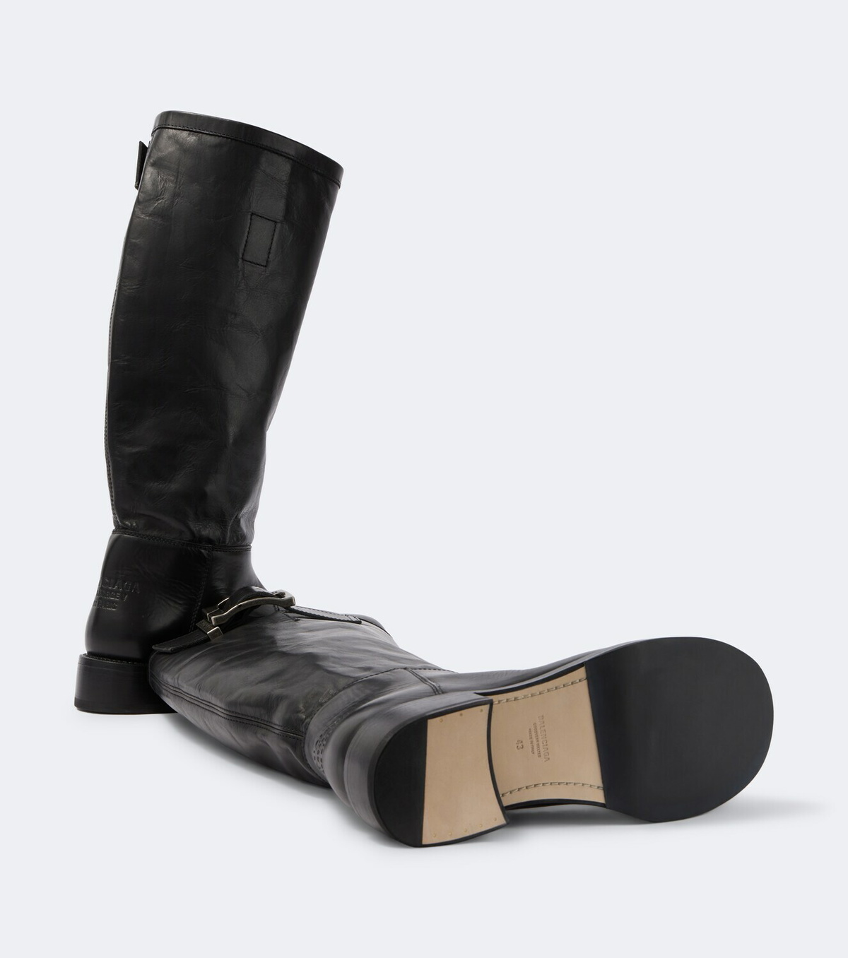 Balenciaga Motor leather knee-high boots