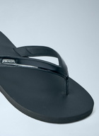 Prada Logo-Embossed Leather Flip-Flop Sandals