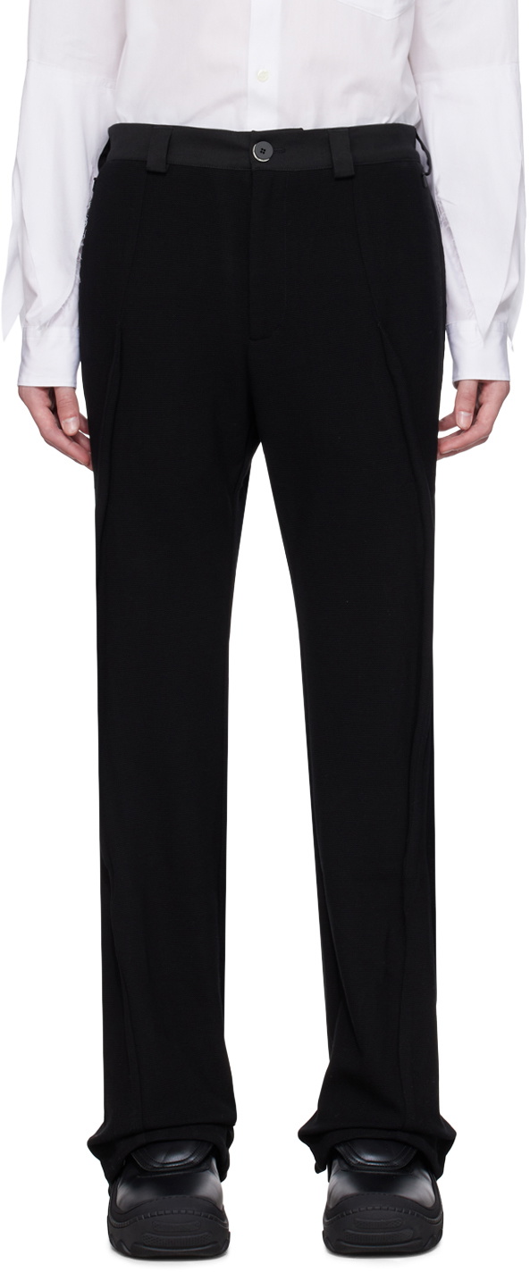 Kiko Kostadinov Navy and Black Anthonis Gathered Trousers Kiko