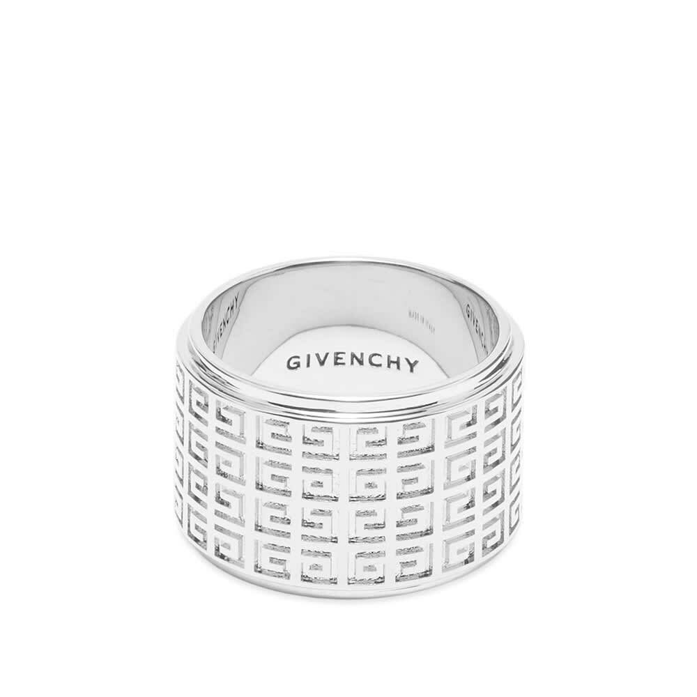 Photo: Givenchy Men's 4G Logo Engraved Ring in Silvery