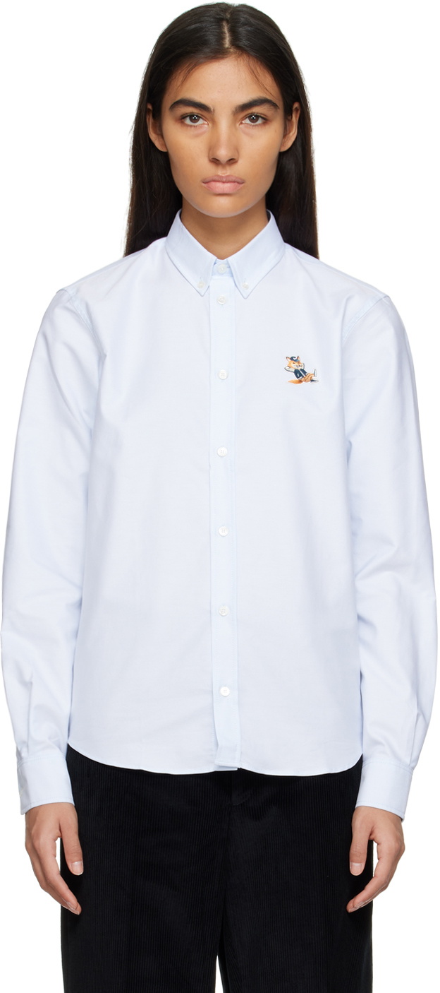 Maison Kitsuné Men's Shirt Dressed Fox Beige