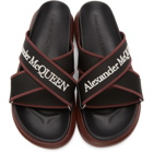 Alexander McQueen Black and Burgundy Oversized Hybrid Sandals