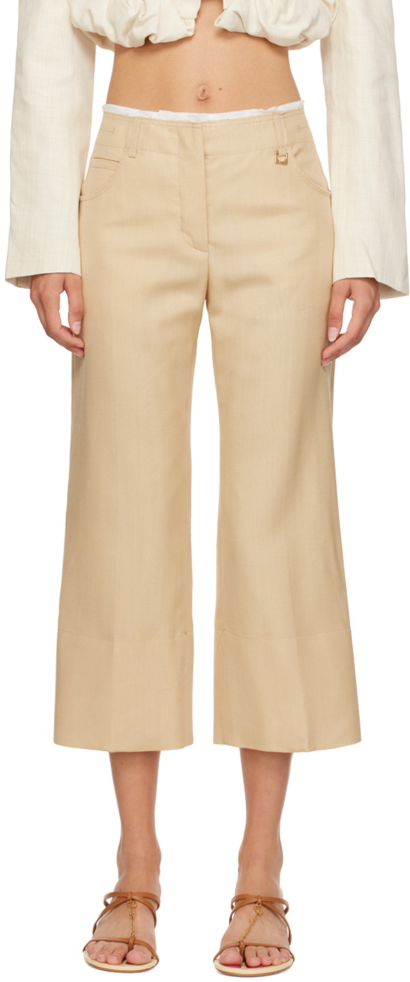 Pantalon fashion beige corto