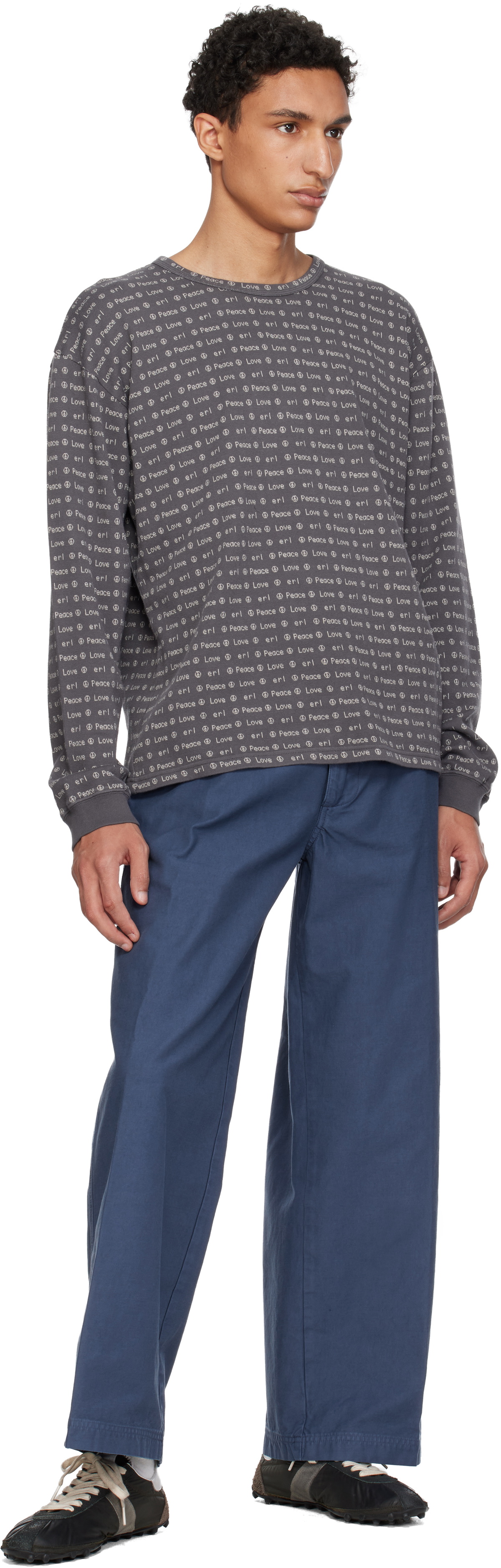 ERL Navy Chino Woven Trousers