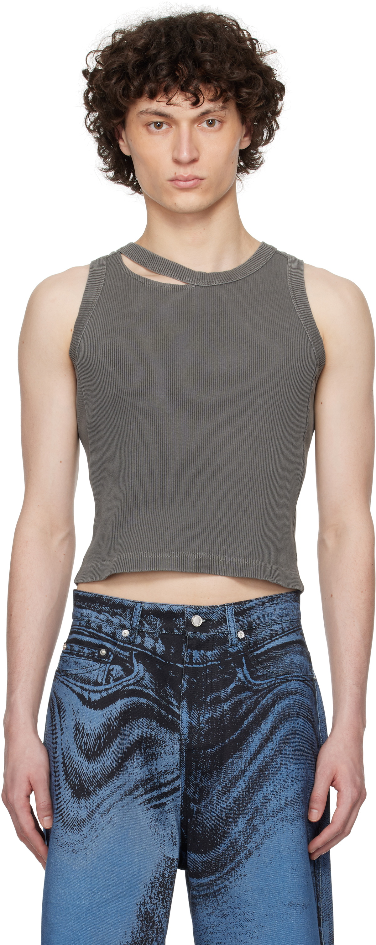 CAMPERLAB Gray Ribbed Tank Top