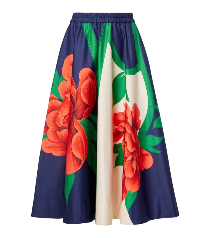Photo: La DoubleJ Ballerina floral cotton midi skirt