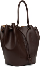 Nanushka Brown Medium Vegan Leather Elongated Bucket Bag