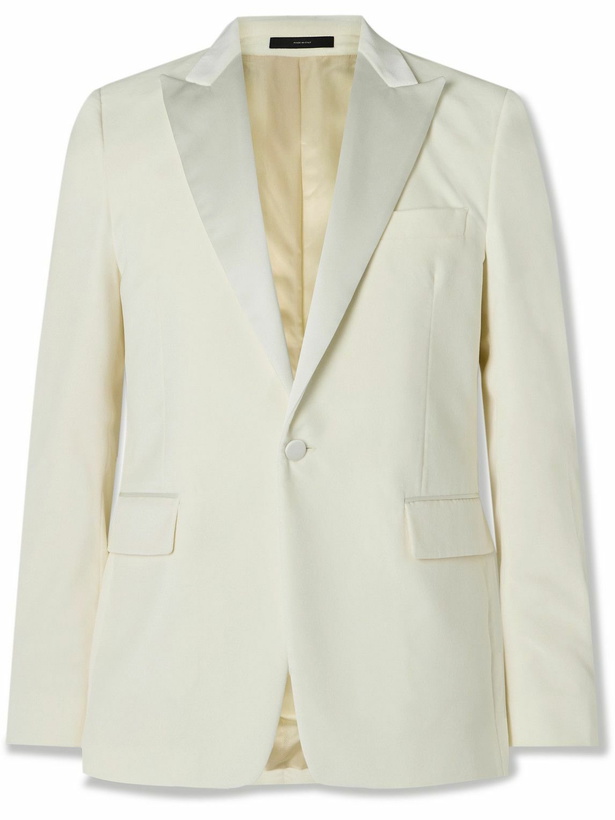 Photo: Paul Smith - Satin-Trimmed Cotton-Velvet Tuxedo Jacket - White