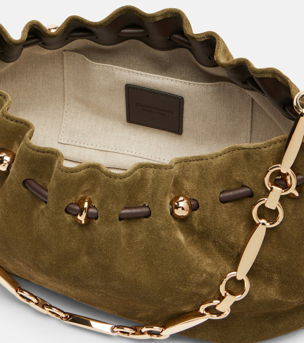 Zimmermann Halcyon suede shoulder bag