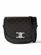 CELINE - Besace Triomphe Medium Leather-Trimmed Logo-Print Coated-Canvas Messenger Bag