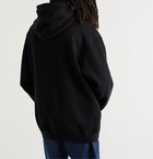 BALENCIAGA - Printed Fleece-Back Cotton-Blend Jersey Hoodie - Black