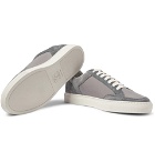 Brunello Cucinelli - Leather-Trimmed Suede and Ripstop Sneakers - Gray