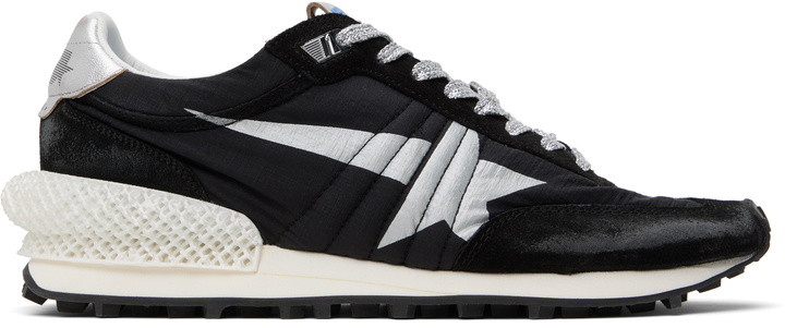 Photo: Golden Goose Black & Silver Marathon Sneakers