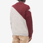 Noma t.d. Men's Hand Knitted Mohair Cardigan in Grey/Burgundy