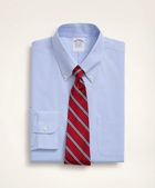 Brooks Brothers Men's Stretch Regent Regular-Fit Dress Shirt, Non-Iron Poplin Button-Down Collar Micro-Check | Blue