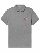 Moncler - Logo-Embroidered Cotton-Piqué Polo Shirt - Gray