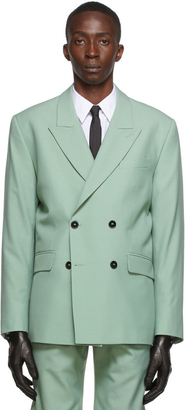 Photo: Ernest W. Baker Green Virgin Wool Blazer