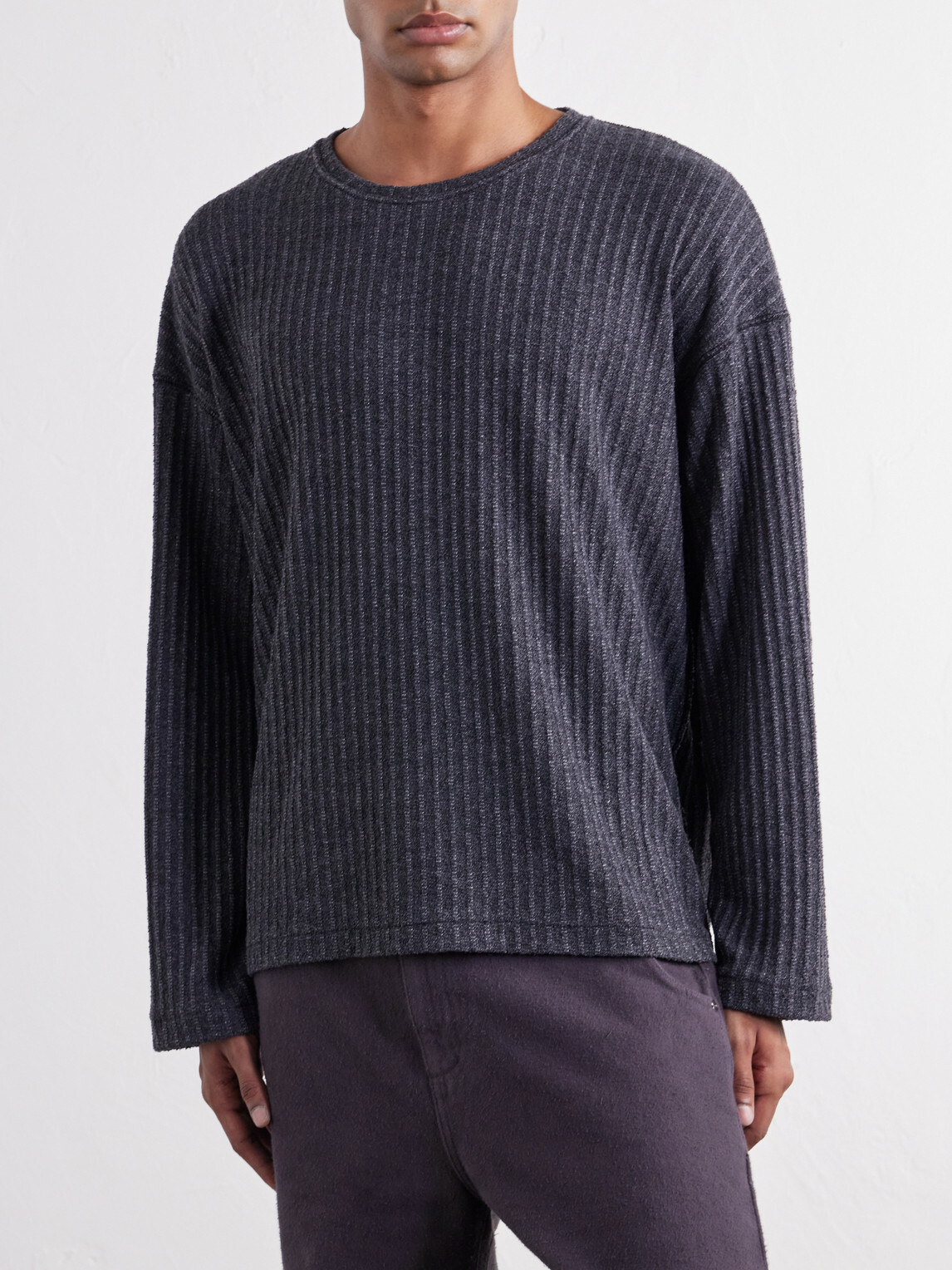 mfpen - Ribbed Bouclé T-Shirt - Gray