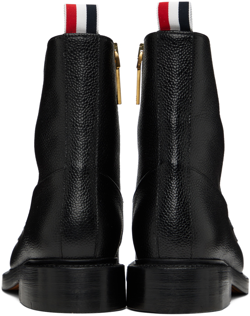 Thom Browne Black Penny Loafer Ankle Boots