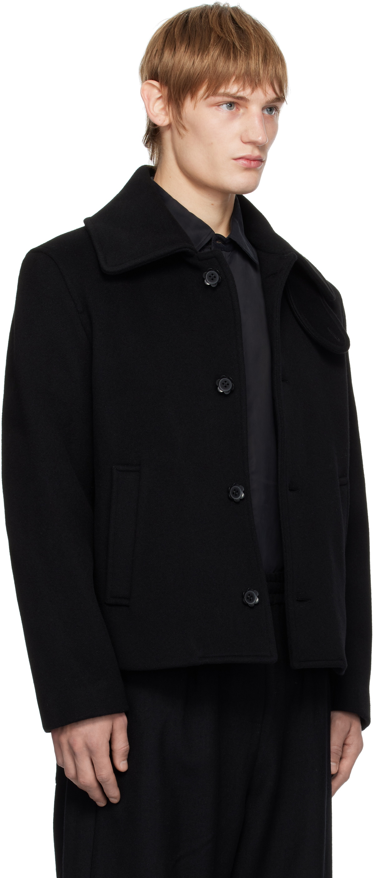 FORMA Black Wool Caban Jacket