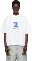 VETEMENTS White 'VET' Cropped Boxy T-shirt