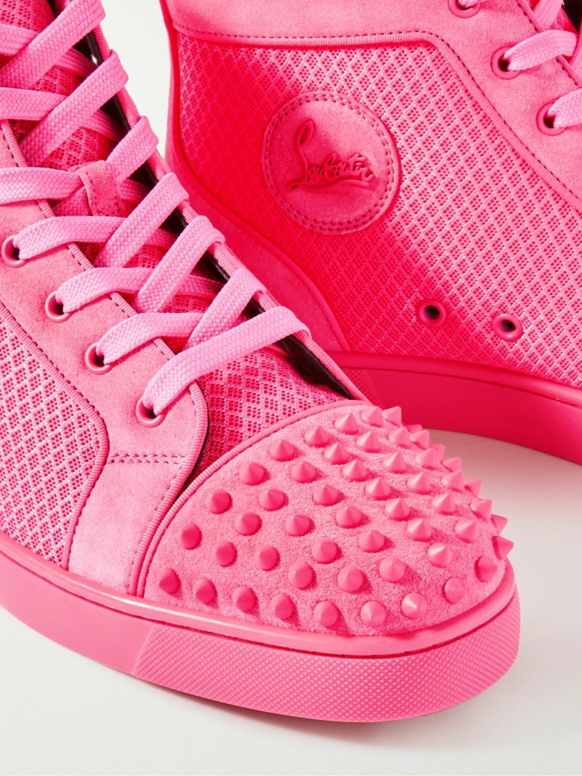 Louis Suede High Top Sneakers in Pink - Christian Louboutin